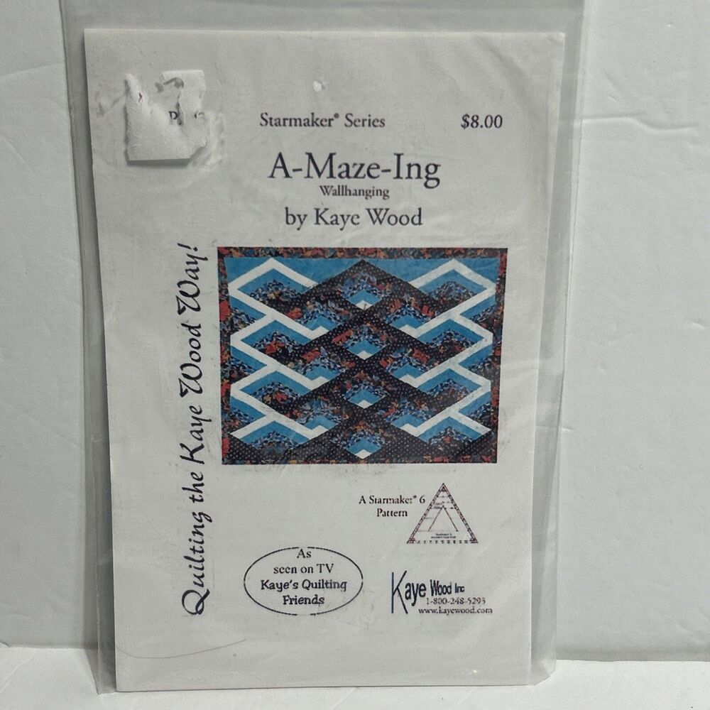 A-Maze-Ing Wall Hanging Quilt Kaye Wood P203 NEW Vintage Sewing Pattern